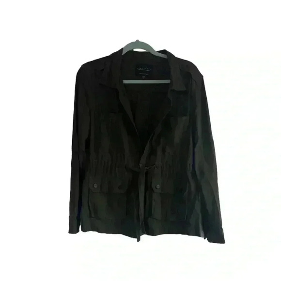 Sanctuary Olive Green Button Up Belted Cargo Jacket EUC Size Small - Picture 1 of 4